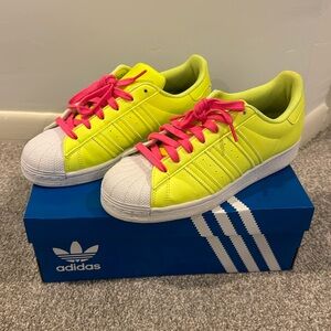 Adidas Superstar sneakers.